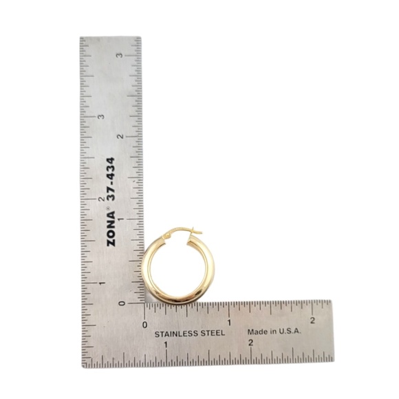 14K Yellow Gold Hoop Earrings #15869 - Picture 6 of 9